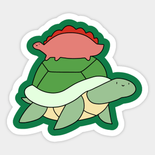 Turtle and Little Stegosaurus Sticker